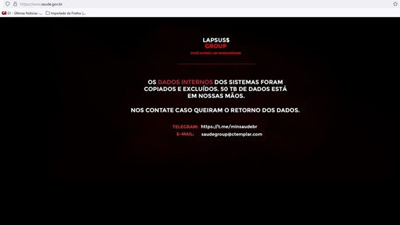 Ministério da Saúde é hackeado